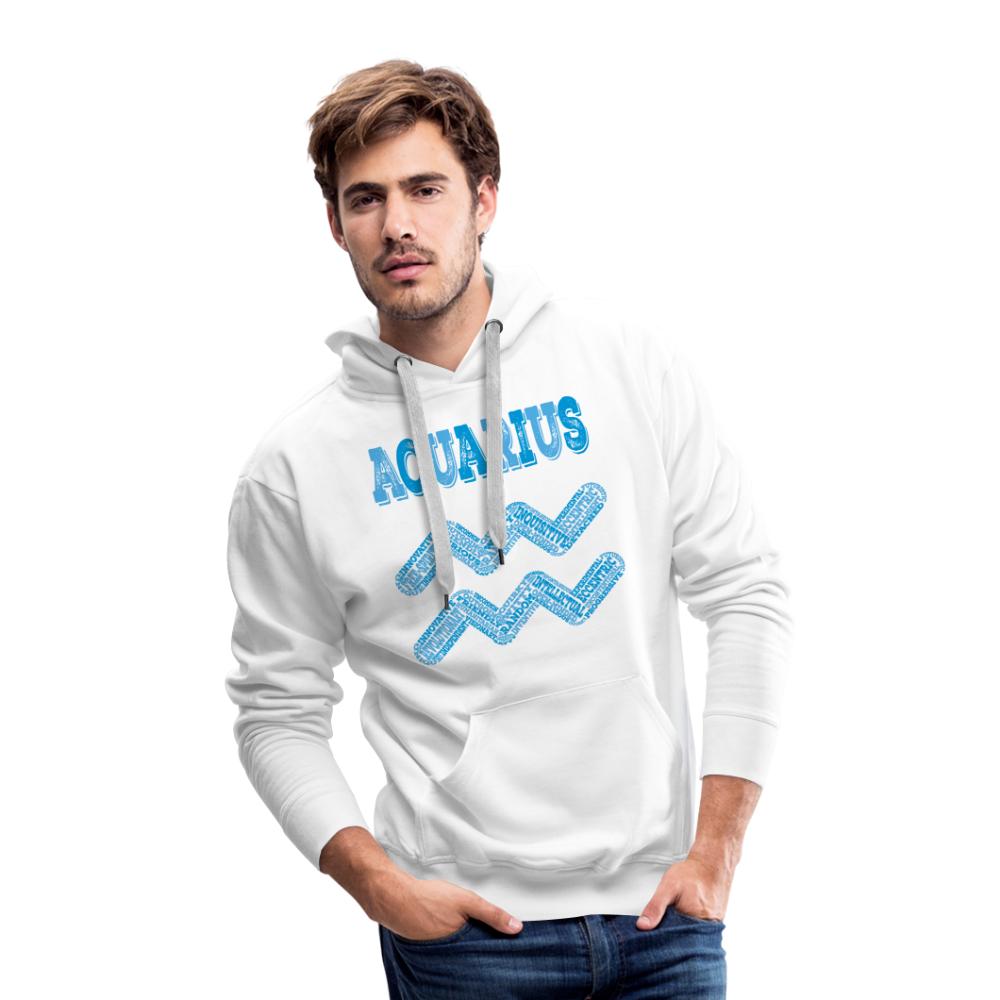 Men's Power Words Aquarius Premium Hoodie - white