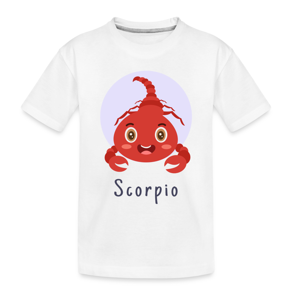 Toddler Astro Toon Scorpio Premium Organic T-Shirt - white