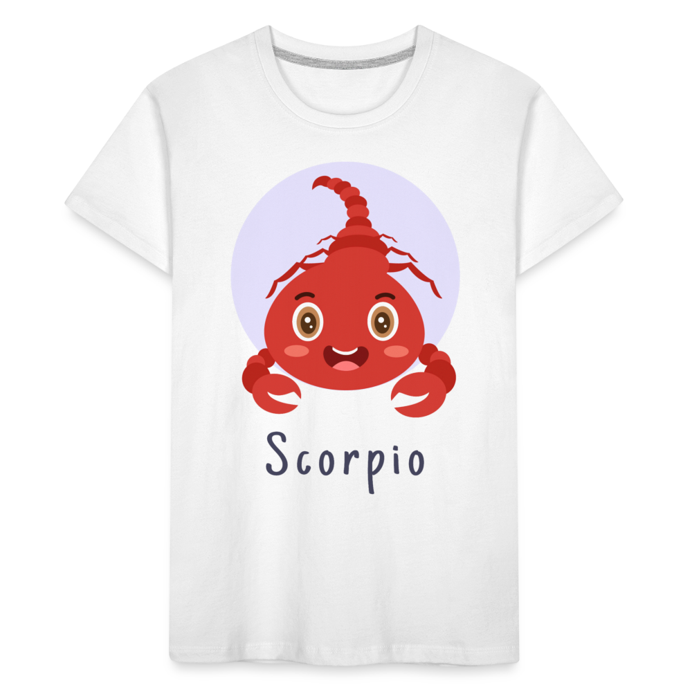 Toddler Astro Toon Scorpio Premium Organic T-Shirt - white