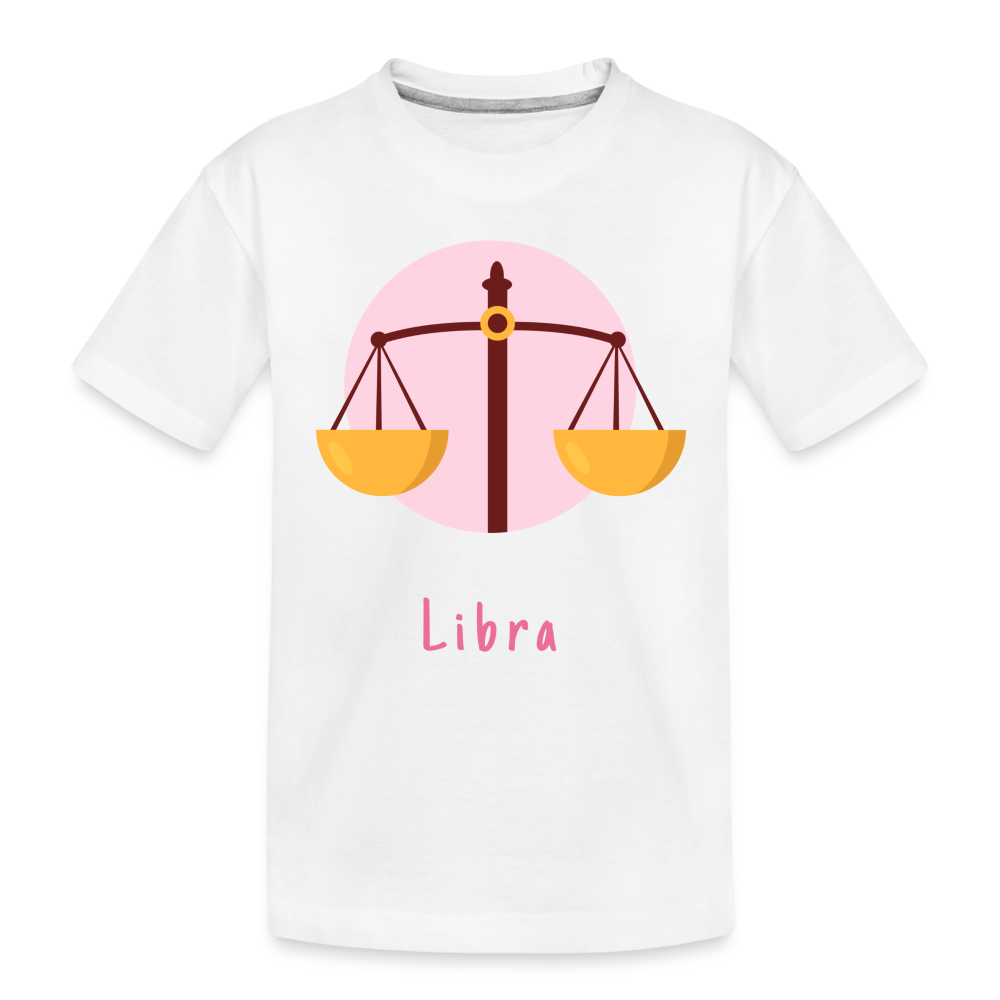 Toddler Astro Toon Libra Premium Organic T-Shirt - white