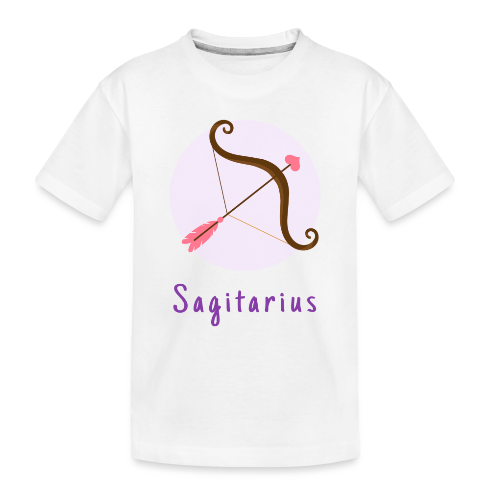 Toddler Astro Toon Sagittarius Premium Organic T-Shirt - white