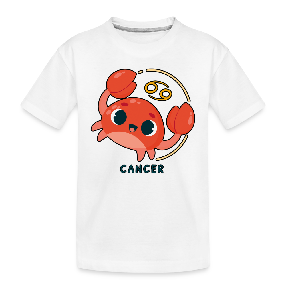 Toddler Cartoony Cancer Premium Organic T-Shirt - white