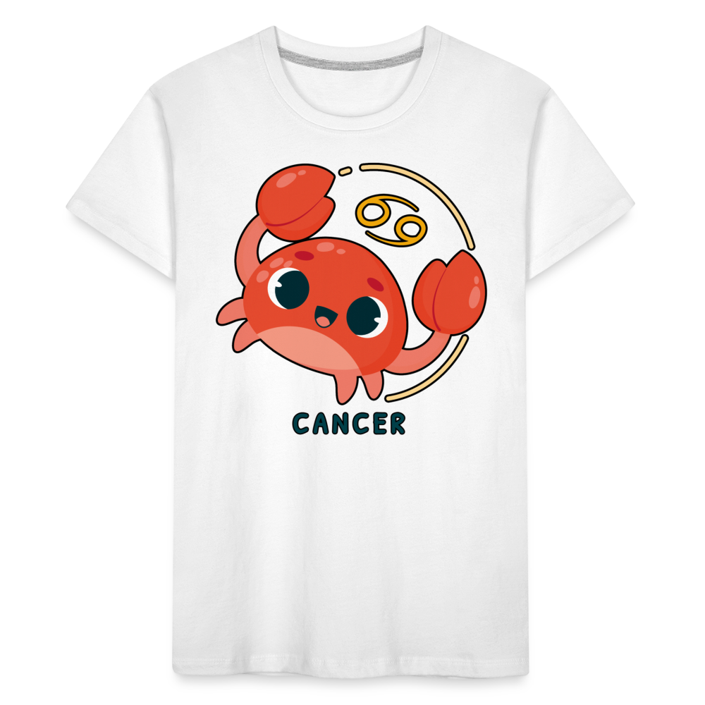 Toddler Cartoony Cancer Premium Organic T-Shirt - white