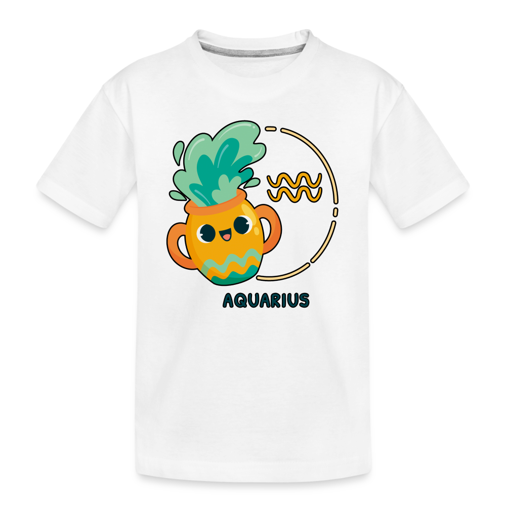 Toddler Cartoony Aquarius Premium Organic T-Shirt - white