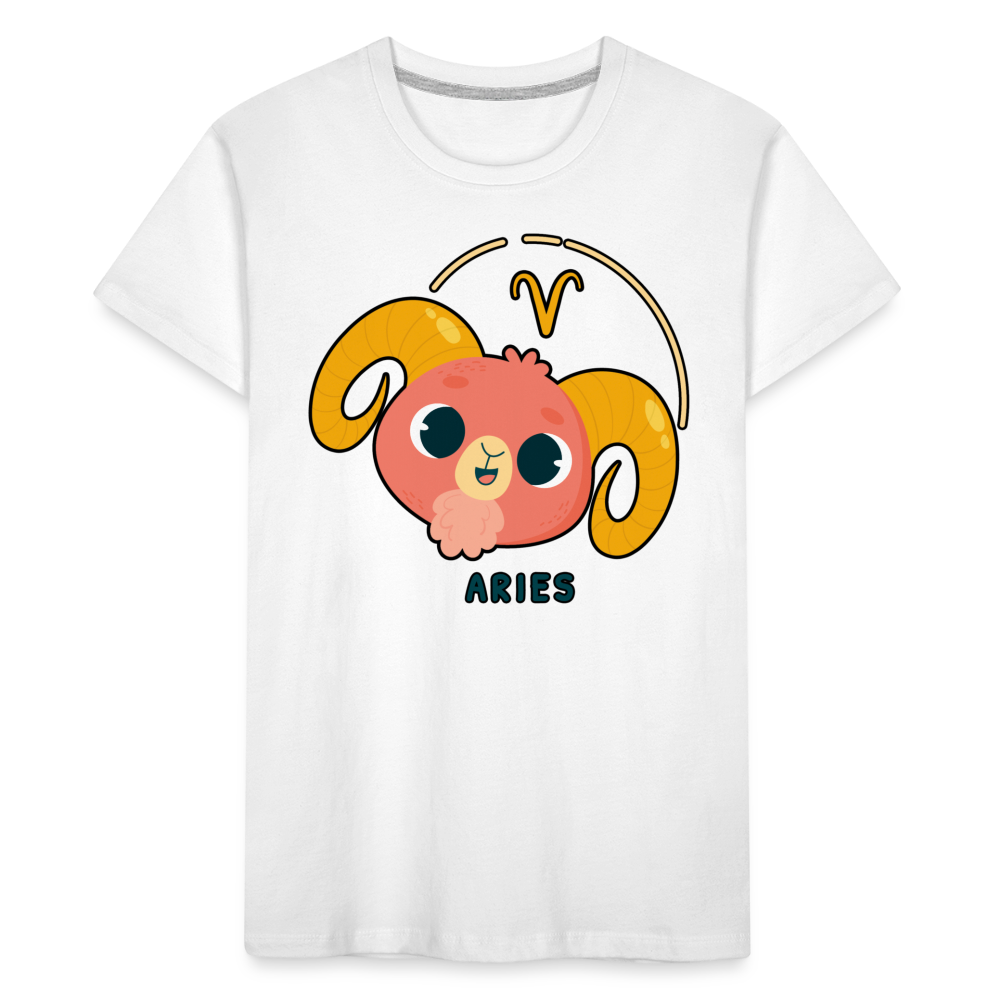 Toddler Cartoony Aries Premium Organic T-Shirt - white