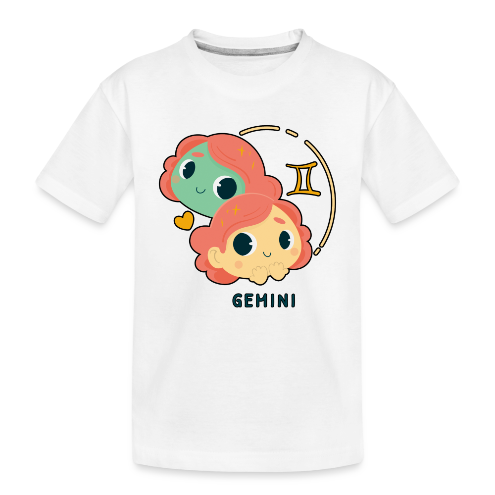 Toddler Cartoony Gemini Premium Organic T-Shirt - white