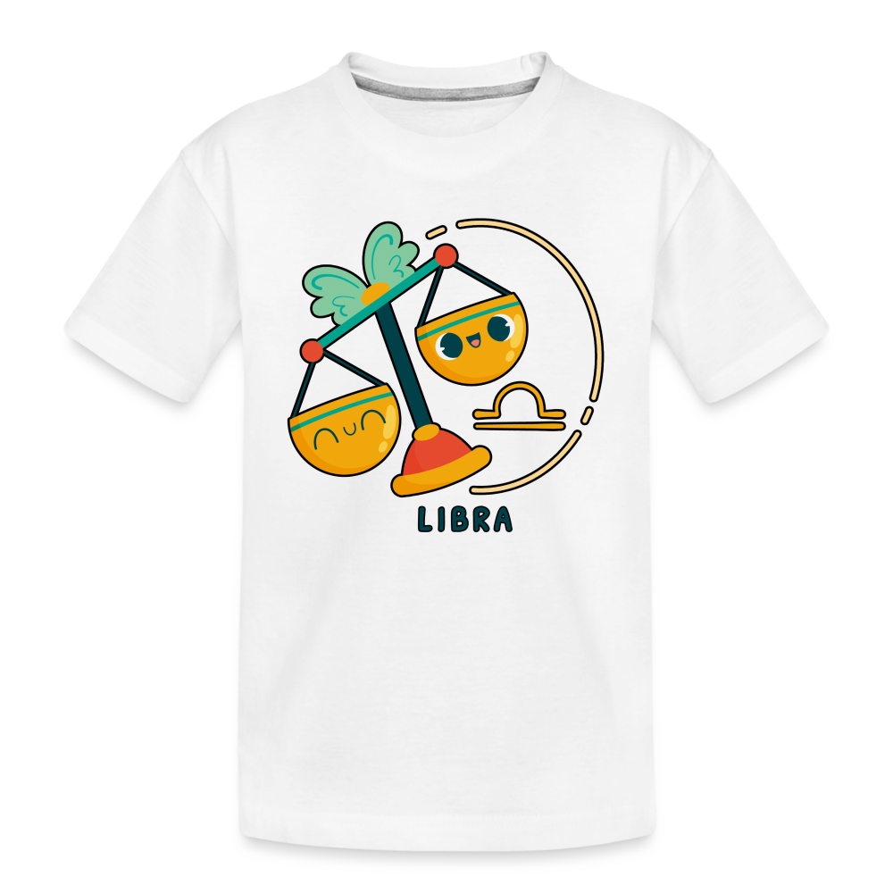 Toddler Cartoony Libra Premium Organic T-Shirt - white