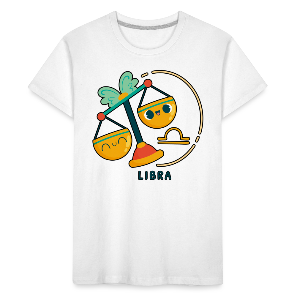 Toddler Cartoony Libra Premium Organic T-Shirt - white