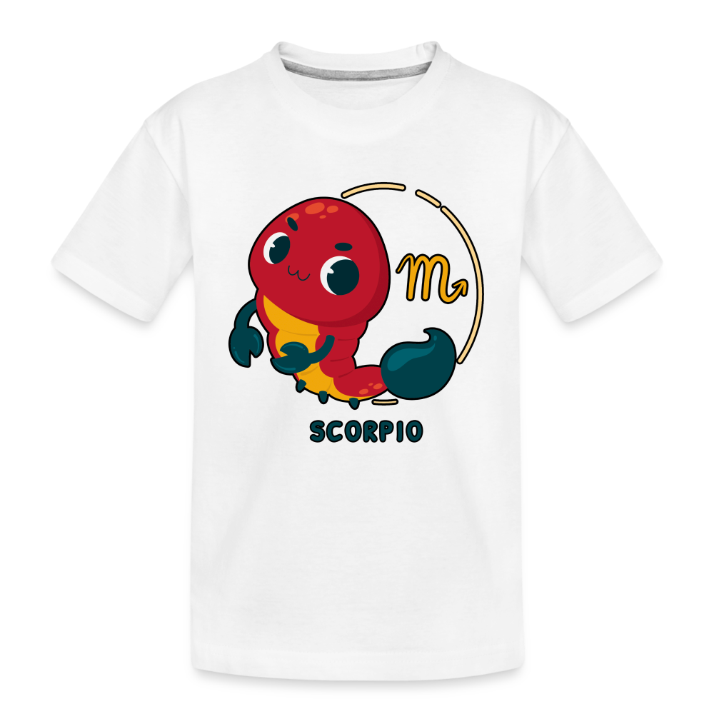 Toddler Cartoony Scorpio Premium Organic T-Shirt - white