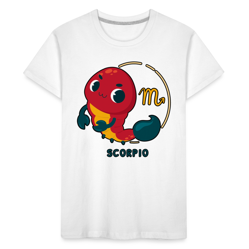 Toddler Cartoony Scorpio Premium Organic T-Shirt - white