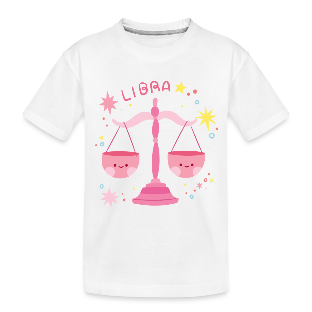 Toddler Pinky Libra Premium Organic T-Shirt - white