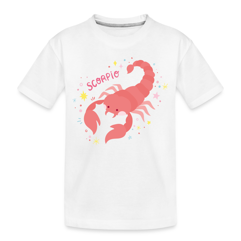 Toddler Pinky Scorpio Premium Organic T-Shirt - white