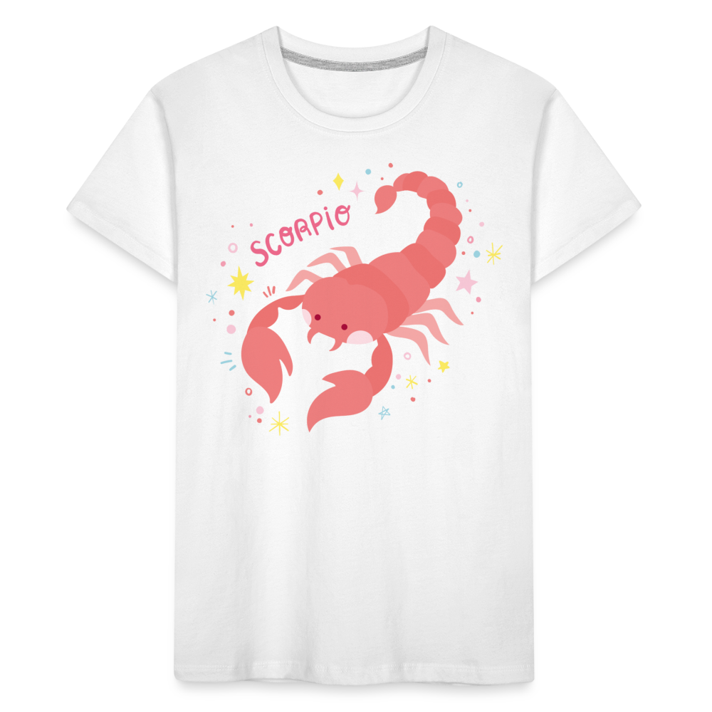 Toddler Pinky Scorpio Premium Organic T-Shirt - white