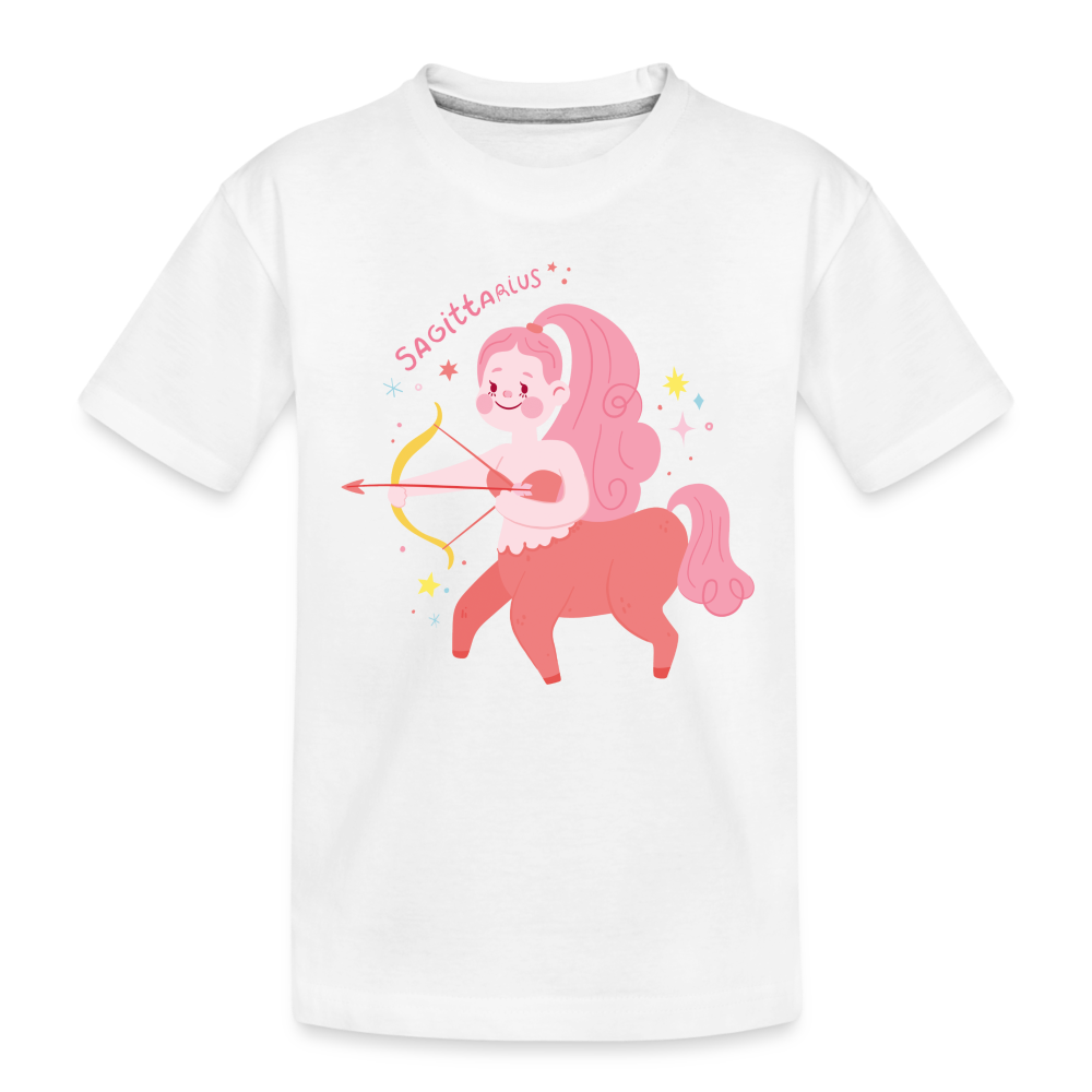 Toddler Pinky Sagittarius Premium Organic T-Shirt - white