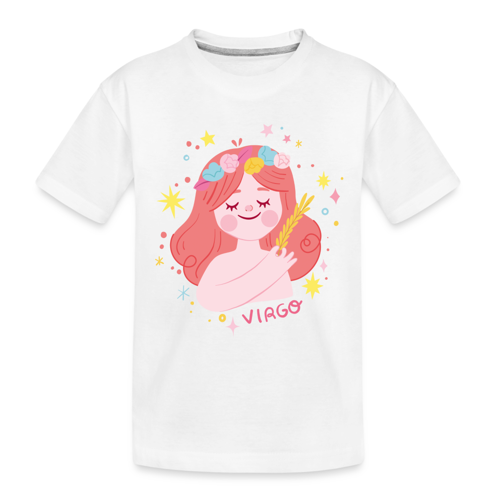 Toddler Pinky Virgo Premium Organic T-Shirt - white