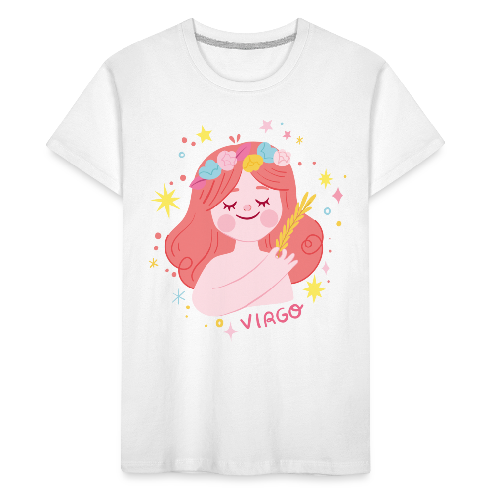 Toddler Pinky Virgo Premium Organic T-Shirt - white