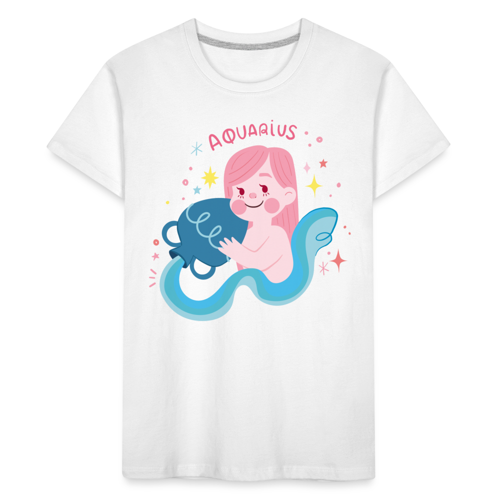 Toddler Pinky Aquarius Premium Organic T-Shirt - white