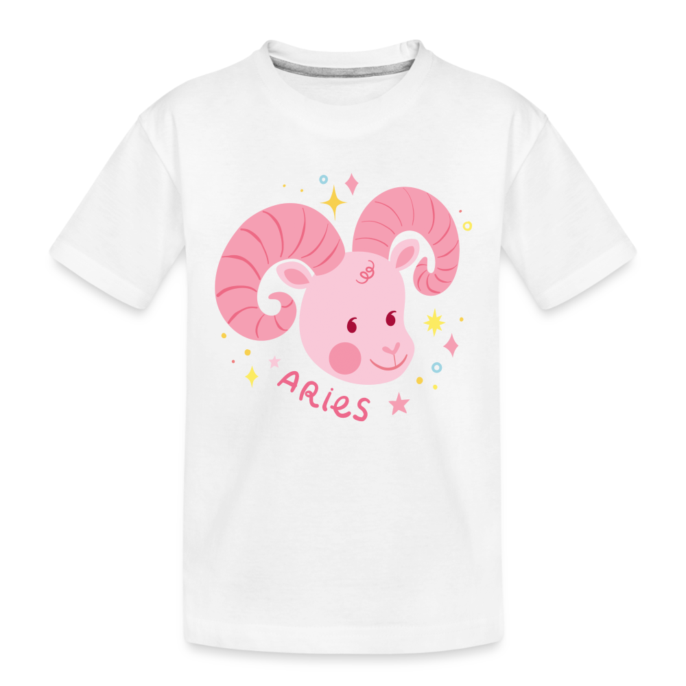 Toddler Pinky Aries Premium Organic T-Shirt - white