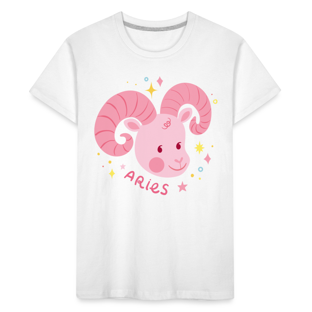 Toddler Pinky Aries Premium Organic T-Shirt - white