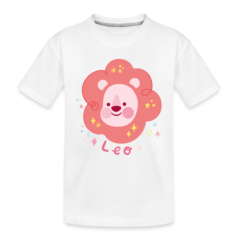 Toddler Pinky Leo Premium Organic T-Shirt - white