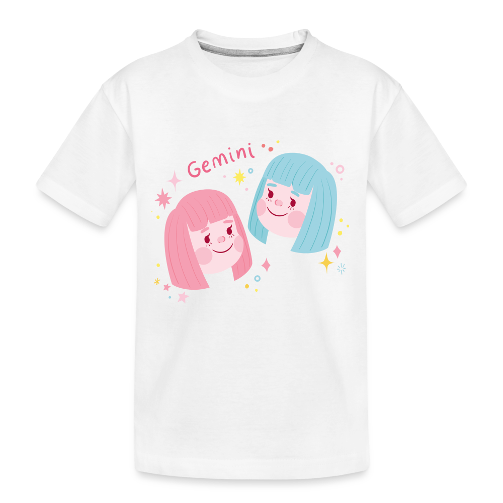 Toddler Pinky Gemini Premium Organic T-Shirt - white