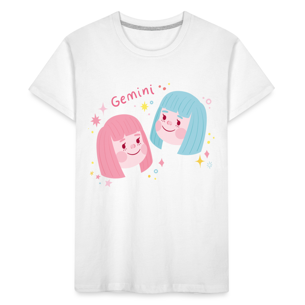 Toddler Pinky Gemini Premium Organic T-Shirt - white