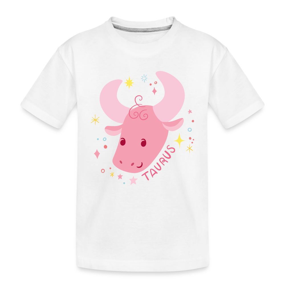 Toddler Pinky Taurus Premium Organic T-Shirt - white