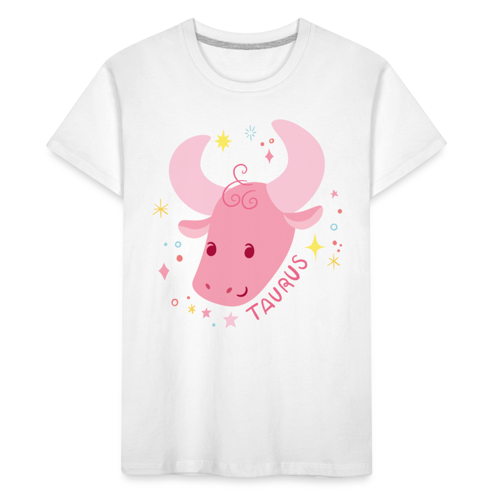 Toddler Pinky Taurus Premium Organic T-Shirt - white