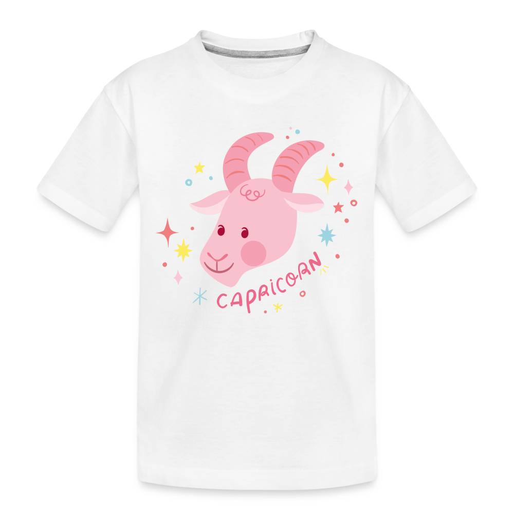 Toddler Pinky Capricorn Premium Organic T-Shirt - white