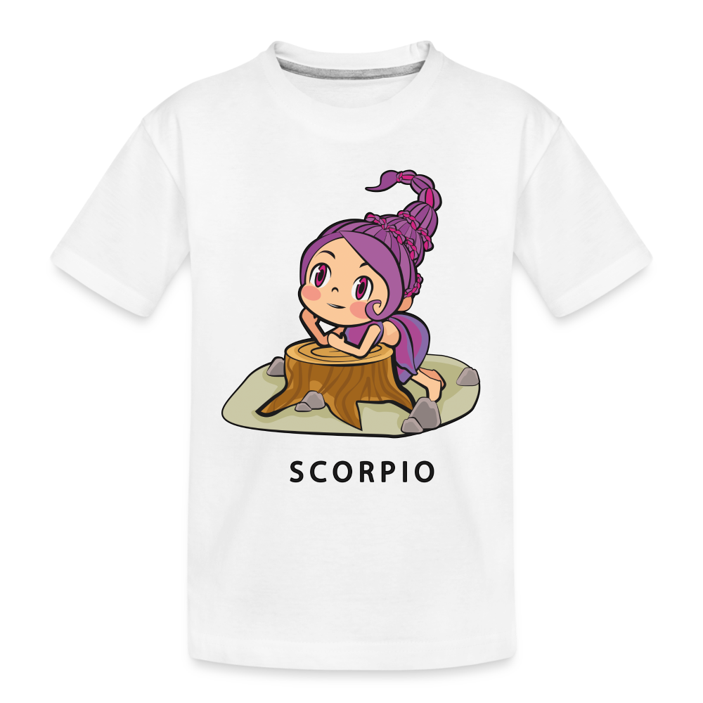 Toddler Sweet Astro Scorpio Premium Organic T-Shirt - white