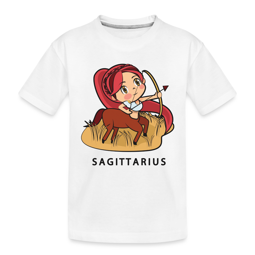 Toddler Sweet Astro Sagittarius Premium Organic T-Shirt - white