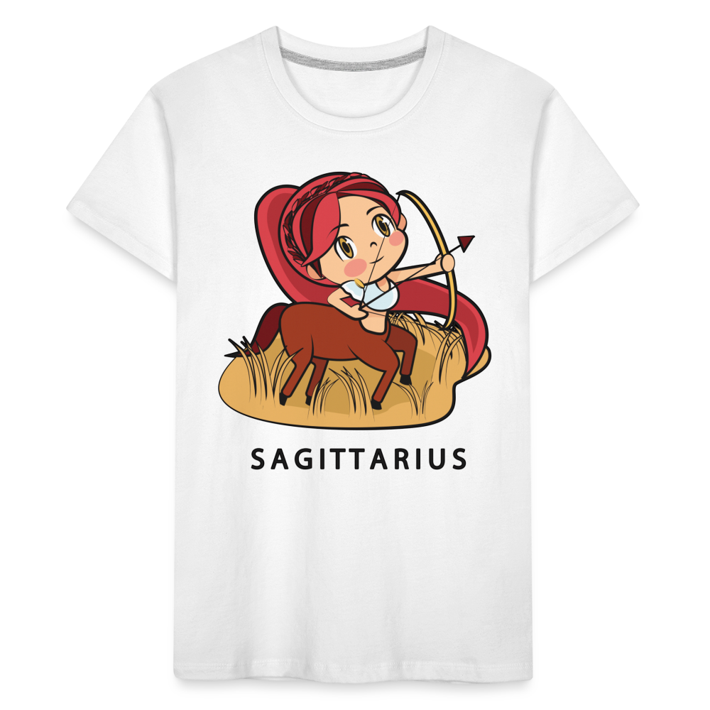 Toddler Sweet Astro Sagittarius Premium Organic T-Shirt - white