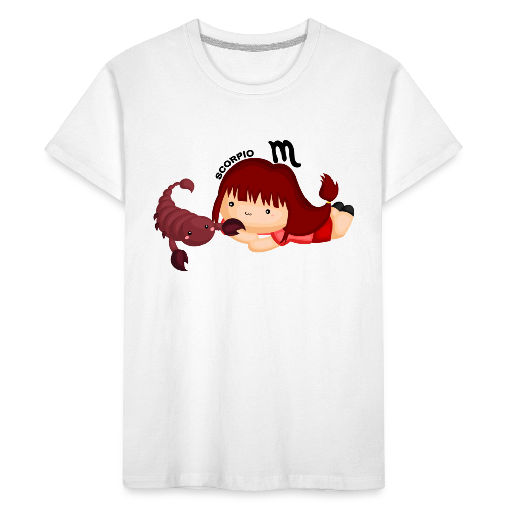 Kid’s Astro Girl Scorpio Premium Organic T-Shirt - white