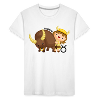 Thumbnail for Kid’s Astro Girl Taurus Premium Organic T-Shirt - white