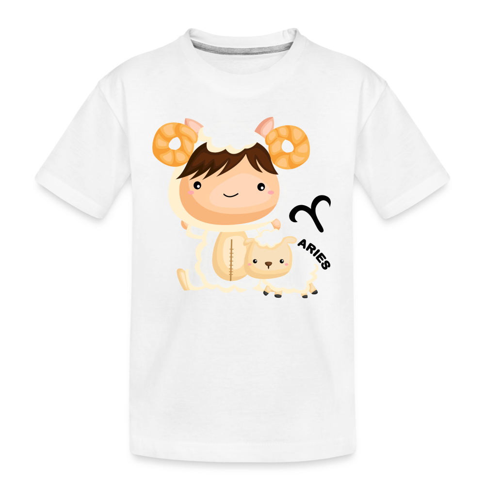 Kid’s Astro Girl Aries Premium Organic T-Shirt - white