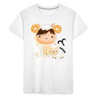 Thumbnail for Kid’s Astro Girl Aries Premium Organic T-Shirt - white