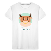 Thumbnail for Kid’s Astro Toon Taurus Premium Organic T-Shirt - white