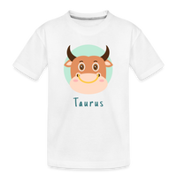 Thumbnail for Kid’s Astro Toon Taurus Premium Organic T-Shirt - white