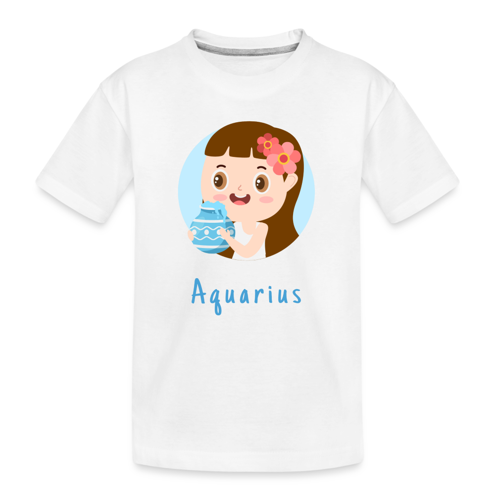 Kid’s Astro Toon Aquarius Premium Organic T-Shirt - white