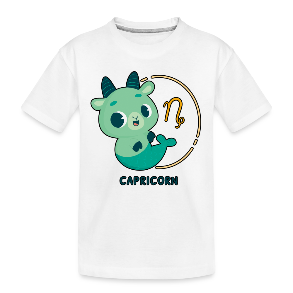 Kid’s Cartoony Capricorn Premium Organic T-Shirt - white