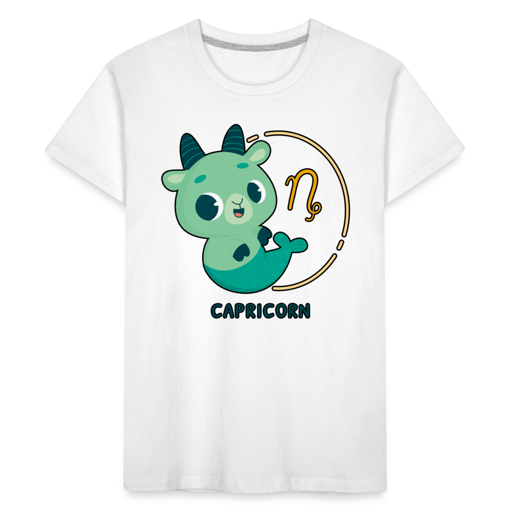 Kid’s Cartoony Capricorn Premium Organic T-Shirt - white