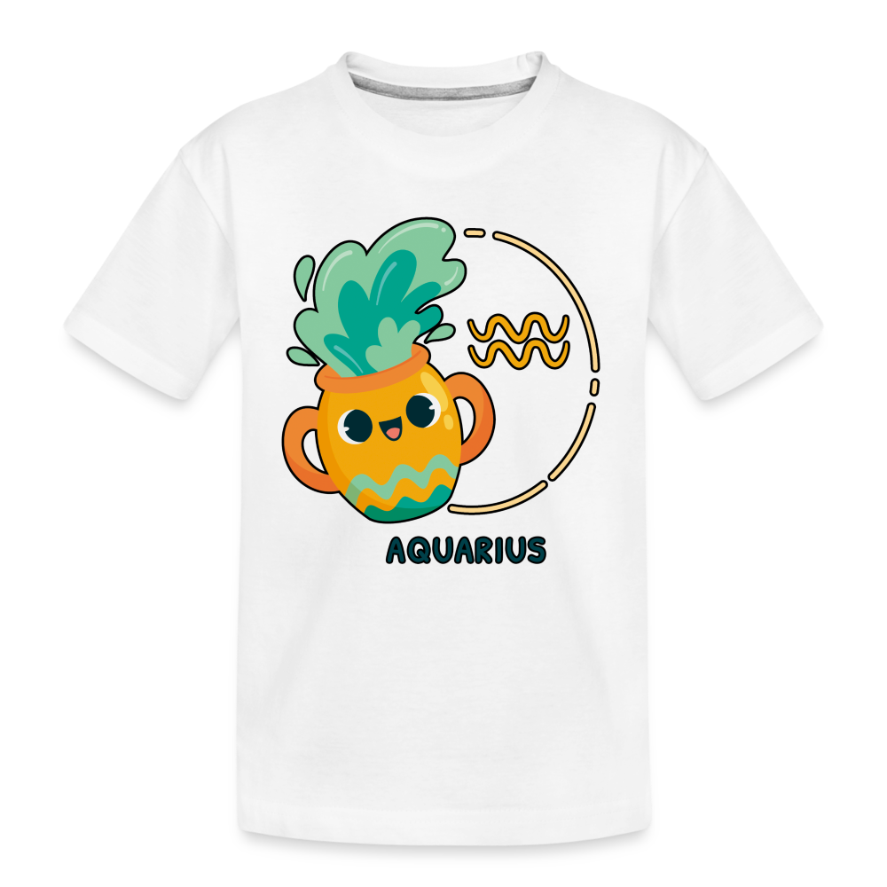 Kid’s Cartoony Aquarius Premium Organic T-Shirt - white