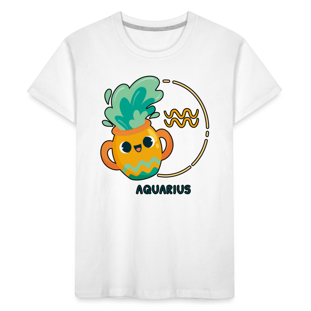 Kid’s Cartoony Aquarius Premium Organic T-Shirt - white