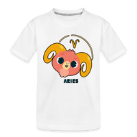 Thumbnail for Kid’s Cartoony Aries Premium Organic T-Shirt - white