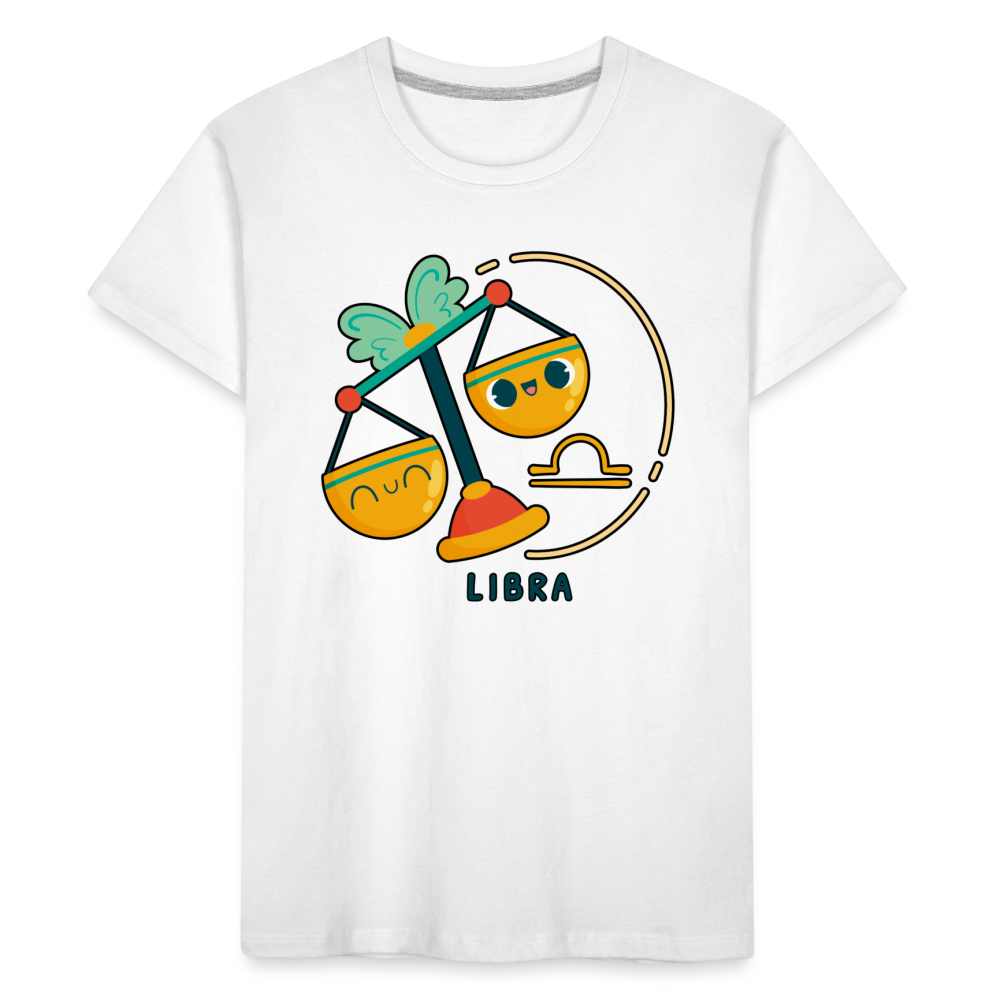 Kid’s Cartoony Libra Premium Organic T-Shirt - white