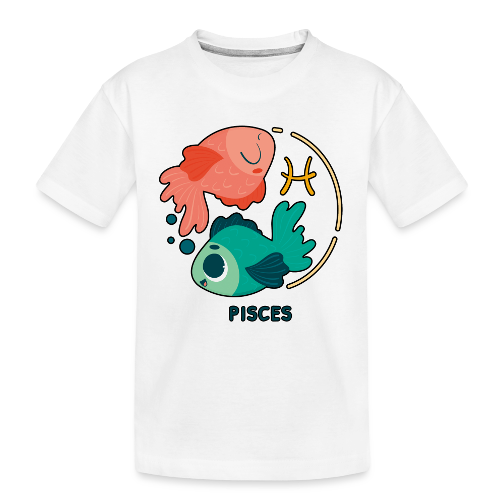 Kid’s Cartoony Pisces Premium Organic T-Shirt - white