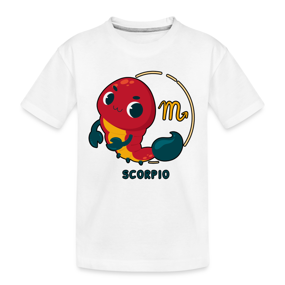 Kid’s Cartoony Scorpio Premium Organic T-Shirt - white