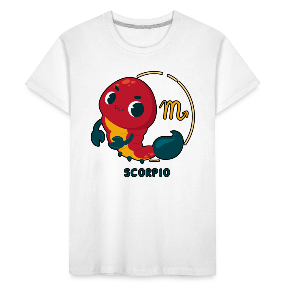 Kid’s Cartoony Scorpio Premium Organic T-Shirt - white