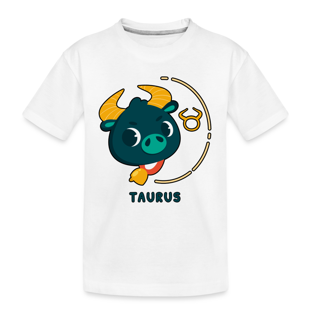Kid’s Cartoony Taurus Premium Organic T-Shirt - white