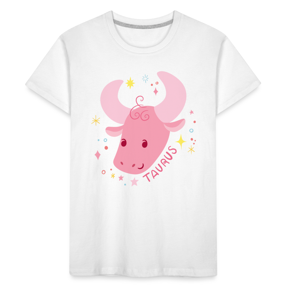 Kid’s Pinky Taurus Premium Organic T-Shirt - white